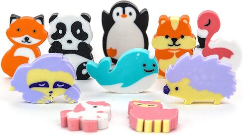 Erasers for Kids - Pencil Eraser Animals - 30 Pcs Mini Erasers Kids - Easter Egg Fillers - Cute Erasers for Classroom Prizes - Bulk Gifts for Kids - Mini School Supplies - Vending Machine Toy in Kuwait