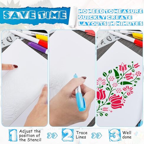 60 Pcs Journal Stencils Planner Stencils Plastic Drawing Stencils Letter and Number Stencils DIY Drawing Templates for A5 Journal Scrapbooking Notebook Painting Calendars Schedule Supplies, 4 x 7 Inch in Saudi Arabia