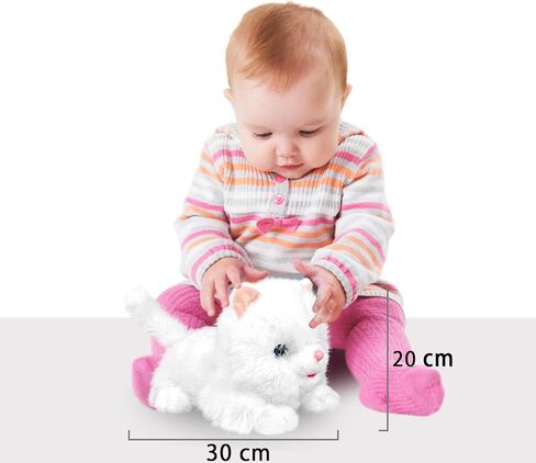 yh yuhung روبوت القط أفخم لعبة التفاعلية القط الإلكترونية الحيوانات الأليفة القط لعبة الصبي مع التحكم باللمس مواء الخرخرة لعبة القط للفتيات القط الميكانيكية هدية عيد ميلاد الحيوانات الأليفة لعب للأطفال، أبيض in Kuwait