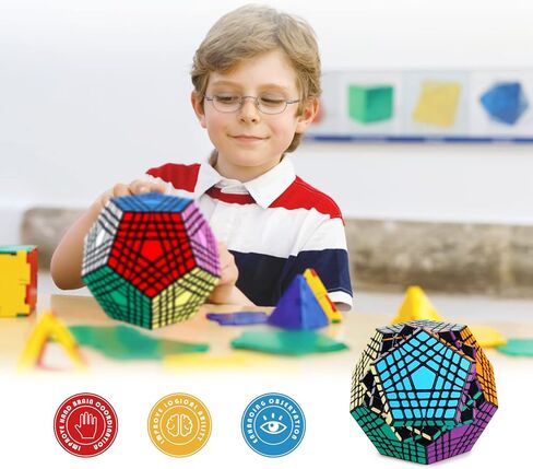 Ganowo Megaminx Speed ​​Cube Gigaminx 5x5 مكعبات ألعاب الدماغ السحرية تويست لغز ألعاب متململة للأطفال والكبار والأولاد والمراهقين in Kuwait