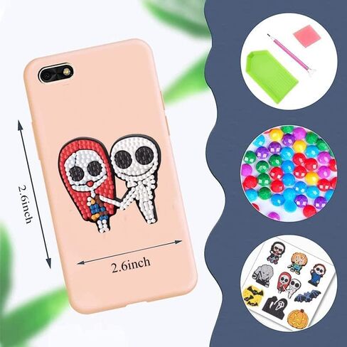 ADLOX 9Pcs 5D Diamond Painting Stickers Kits , Horror Movie Halloween Theme Paint by Numbers Kit,Suitable for Children, Beginners, Boys and Girls Handmade Craft Leisure Time Kids Gift in Kuwait