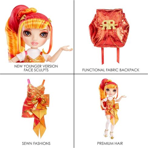 Rainbow High Junior High Special Edition Laurel De’Vious - 9" Red and Orange Posable Fashion Doll with Accessories and Open/Close Soft Backpack. Great Toy Gift for Kids Ages 4-12 in Saudi Arabia