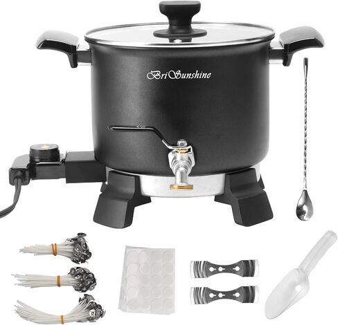 BriSunshine Wax Melter for Candle Making, 5 Liter Non-Stick Wax Melting Pot Kit with Easy Pour Spout & Temperature Control for Candle Maker & Candle Making Business in Kuwait