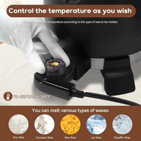 BriSunshine Wax Melter for Candle Making, 5 Liter Non-Stick Wax Melting Pot Kit with Easy Pour Spout & Temperature Control for Candle Maker & Candle Making Business in Kuwait