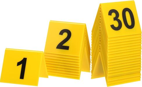 30 Pack Evidence Markers Crime Scene Markers Tents Evidence Number Cards Crime Scene Decorations Party Decorations for Kids Adults Detective Clue Game Halloween Props Decoration in Saudi Arabia