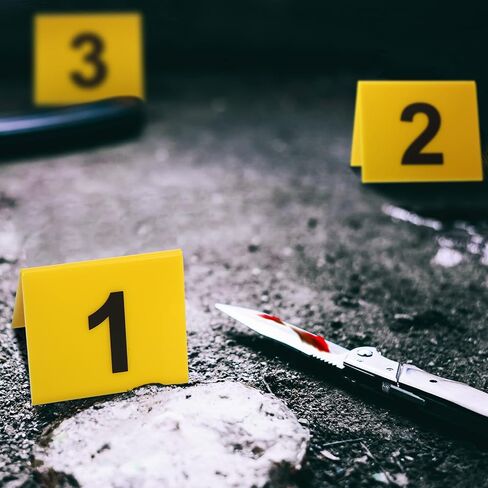 30 Pack Evidence Markers Crime Scene Markers Tents Evidence Number Cards Crime Scene Decorations Party Decorations for Kids Adults Detective Clue Game Halloween Props Decoration in Saudi Arabia