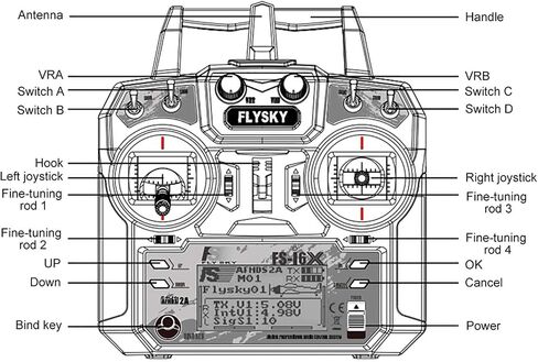 GoolRC Flysky FS-i6X 2.4GHz 10CH AFHDS 2A RC Transmitter Controller with FS-iA10B Receiver for RC Drone Airplane Helicopter in Saudi Arabia