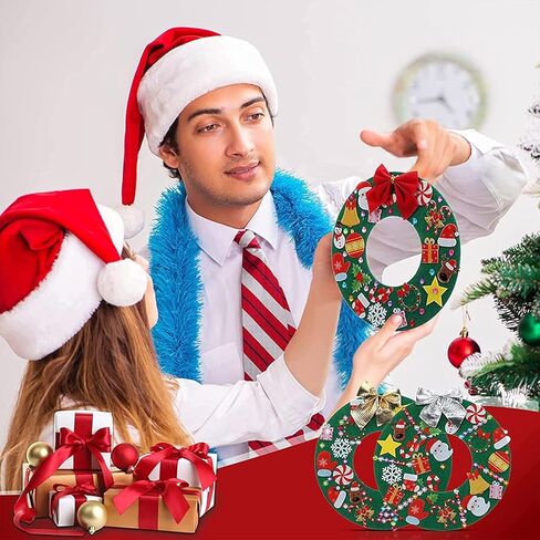 12 قطعة من إكليل الكريسماس من نسيج اللباد DIY مع 13 مجموعة من زينة عيد الميلاد القابلة للفصل، 5 قطع من ملصقات الأحجار الكريمة الملونة و12 قطعة زينة عيد الميلاد ميني الأحمر والذهبي الفضي لتزيين الحفلات in Saudi Arabia