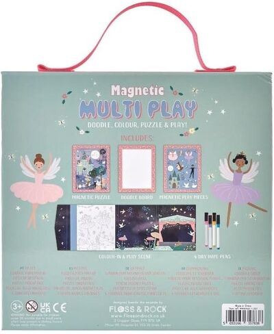 20 Pc Enchanted Playset- Magnetic Puzzle, Doodle Board, Magnetic Pieces & Coloring Play Scene incl. - Educational S.T.E.M Shape Sorting and Creativity Game - Learning to Follow Visual Cues - Ages 3+ in Saudi Arabia
