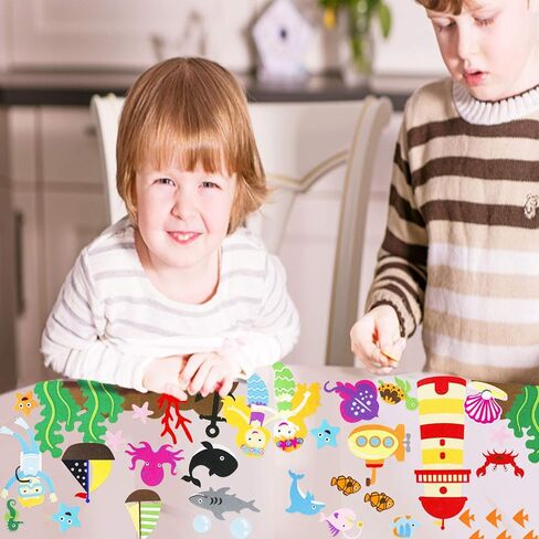 مجموعات مجسمات من اللباد / الفلانيل من أندر ذا سي أنيمالز للأطفال في مرحلة ما قبل المدرسة، مجموعات لعب تعليم رواية القصص، 40 قطعة in Kuwait