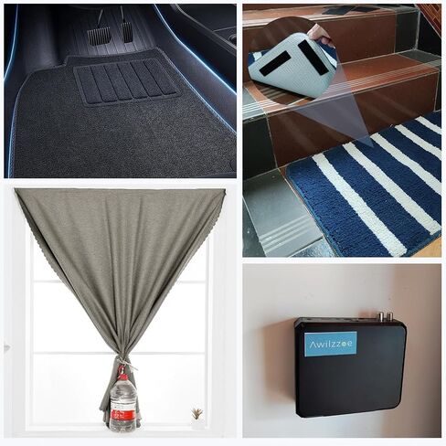 شريط لاصق وحلقة لاصق عالي التحمل من Awilzzoe مقاس 2.54 × 10.16 سم، شريط لاصق ذاتي الخطاف والحلقة للأريكة ووسائد البساط، أسود/أبيض، 64 قطعة/32 مجموعة in Kuwait