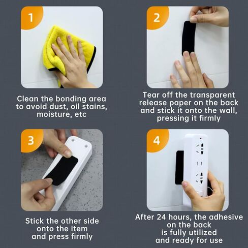 شريط لاصق وحلقة لاصق عالي التحمل من Awilzzoe مقاس 2.54 × 10.16 سم، شريط لاصق ذاتي الخطاف والحلقة للأريكة ووسائد البساط، أسود/أبيض، 64 قطعة/32 مجموعة in Kuwait