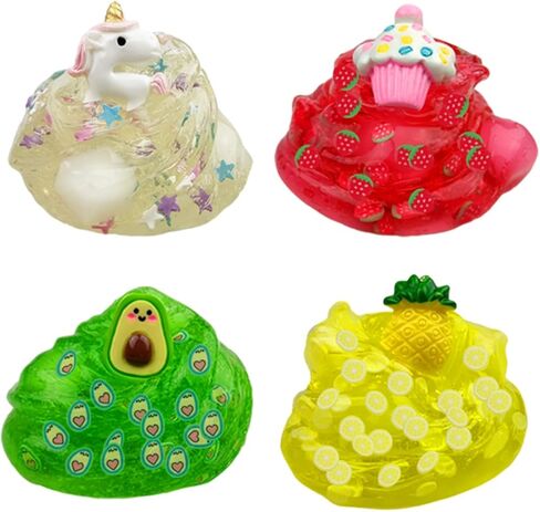 Anditoy 4 حزمة هلام مكعب كريستال الوحل عدة لعب للأطفال بنين بنات عيد الميلاد تخزين المواد الهدايا هدايا الحفلات in Kuwait