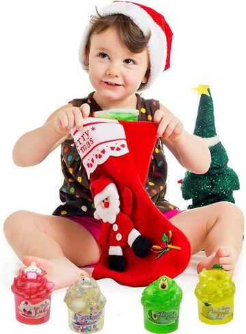 Anditoy 4 حزمة هلام مكعب كريستال الوحل عدة لعب للأطفال بنين بنات عيد الميلاد تخزين المواد الهدايا هدايا الحفلات in Kuwait