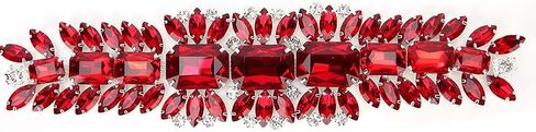 Rhinestones Trims, Crystal Chain Ribbon Craft Decoration Bridal Wedding Dress Sash Belt Applique(Red) in Saudi Arabia