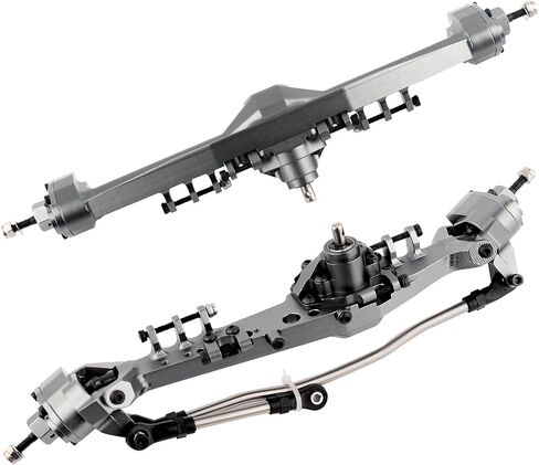 New Version Full CNC Aluminum F9 Portal Front Rear Axle with Offset Front Differential for 1/10 RC Crawler Capra Gmade R1 Rock Buggy LCG Cheater Rigs 1.9 UTB Shafty (Black) in Saudi Arabia