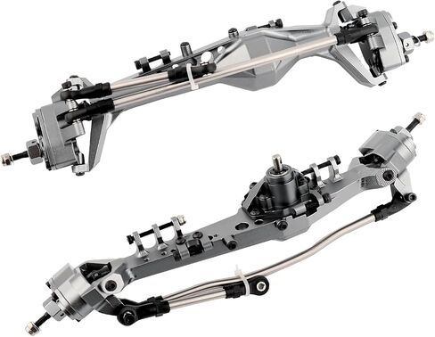 New Version Full CNC Aluminum F9 Portal Front Rear Axle with Offset Front Differential for 1/10 RC Crawler Capra Gmade R1 Rock Buggy LCG Cheater Rigs 1.9 UTB Shafty (Black) in Saudi Arabia