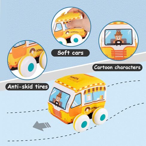 مجموعة ألعاب سيارة للأطفال من القطيفة الناعمة مع بساط لعب (حقيبة تخزين)، للأطفال الصغار من سن 1 سنتين إلى 3 سنوات in Kuwait