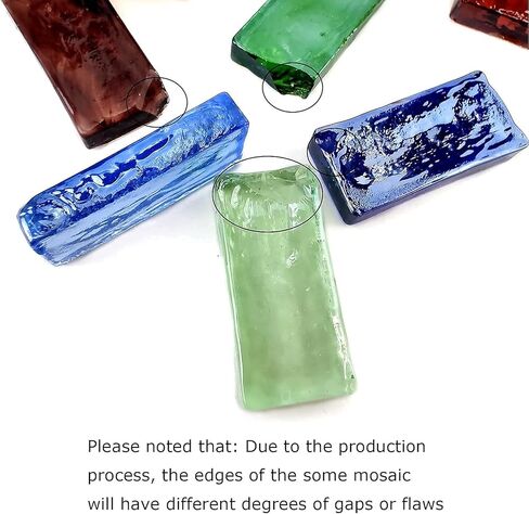 19 أونصة من بلاط الفسيفساء صفائح زجاجية ملونة مقاس 2 × 4 سم للحرف اليدوية، باكسبلاش، صناعة طاولة القهوة، قطعة زجاجية مستطيلة، حمام داخلي خارجي، تزيين الجدران، المشاريع in Kuwait