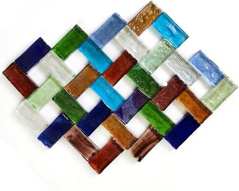 19 أونصة من بلاط الفسيفساء صفائح زجاجية ملونة مقاس 2 × 4 سم للحرف اليدوية، باكسبلاش، صناعة طاولة القهوة، قطعة زجاجية مستطيلة، حمام داخلي خارجي، تزيين الجدران، المشاريع in Kuwait