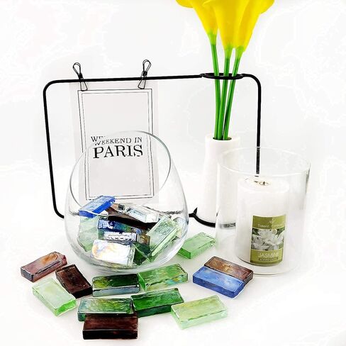 19 أونصة من بلاط الفسيفساء صفائح زجاجية ملونة مقاس 2 × 4 سم للحرف اليدوية، باكسبلاش، صناعة طاولة القهوة، قطعة زجاجية مستطيلة، حمام داخلي خارجي، تزيين الجدران، المشاريع in Kuwait