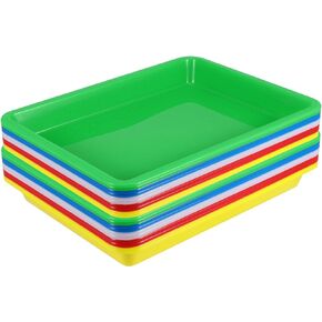 JOIKIT 20 Pack 10.8 x 8.3 Inch Multicolor Plastic Art Trays, Art and Crafts Organizer Tray, Activity Organizer Serving Tray for Beads, Painting, Blocks, DIY Project in Kuwait