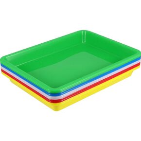 JOIKIT 20 Pack 10.8 x 8.3 Inch Multicolor Plastic Art Trays, Art and Crafts Organizer Tray, Activity Organizer Serving Tray for Beads, Painting, Blocks, DIY Project
