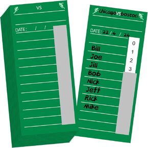 Junkin 160 Pieces 10 Line Strip Cards for Gambling Football Sports Strip Cards Pool Cards Cardstock Scratch Cards Pull Tabs Gambling Tickets for Soccer Box Game Betting