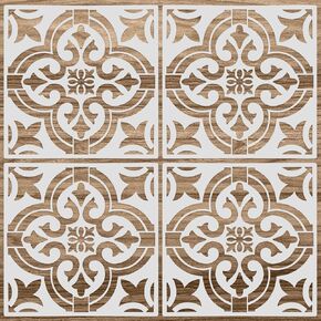 4 Pieces Reusable Tile Stencil 12 x 12 Inches Wall Templates Tile Pattern Stencil Drawing Templates for DIY Scrapbooks Wall Floor Home Decors (Mandala Style) in Kuwait