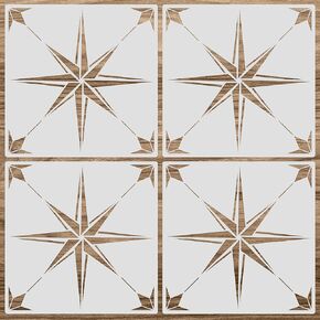 4 Pieces Reusable Tile Stencil 12 x 12 Inches Wall Templates Tile Pattern Stencil Drawing Templates for DIY Scrapbooks Wall Floor Home Decors (Mandala Style) in Saudi Arabia