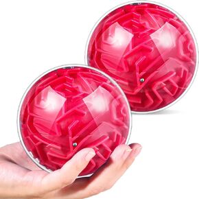2 Pcs Maze Ball 3D Maze Puzzle Brain Teasers Games 4 Inch Puzzle Toy Gravity Memory Ball Educational Toys Gifts for Students Teens Adults (Blue)