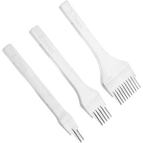 leather stitching chisel, irons punch White Steel 2/5/10 Punch Prong Tool Set Lacing Stitching Chisel Set for Leather Crafts 3.85mm (Pitch 2.7mm)