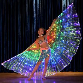 Illuminated LED Fairy Wings for Kids and Adults Multicolored Glowing Butterfly Wings for Enchanting Parties and Events (40inch for Kids, Rainbow Lights)