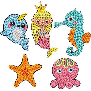 YowamhoDiamond Art Stickers Kits for Kids - 28PCS Animal Series 5D Diamond Art Stickers, Gem Painted by Numbers for Children and Adult Beginners, Best Ideas. in Kuwait