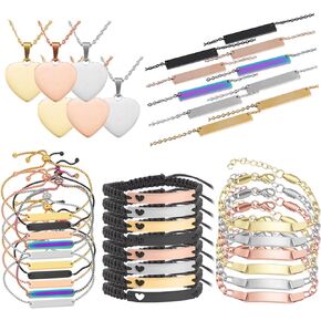 حزمة مواد فاخرة من LaserPecker، صندوق من المواد المعدنية لصناعة المجوهرات ومواد نقش لـ LP3/LP4 وغيرها من نقاشات الليزر - قلادة/قلادة/سوار لصياغة الليزر (40 قطعة) in Kuwait