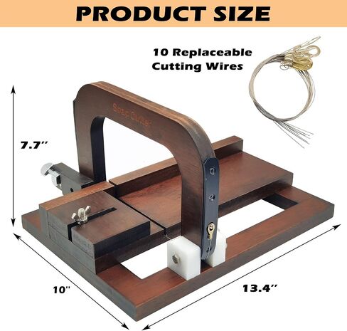 مونتيكس قطاعة صابون خشبية، اداة تقطيع سلكية مع مقياس للحجم لصناعة الصابون اليدوية ورغيف الجبن والزبدة والشموع التي تصنعها بنفسك in Kuwait
