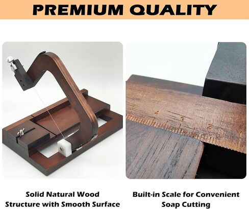 مونتيكس قطاعة صابون خشبية، اداة تقطيع سلكية مع مقياس للحجم لصناعة الصابون اليدوية ورغيف الجبن والزبدة والشموع التي تصنعها بنفسك in Kuwait