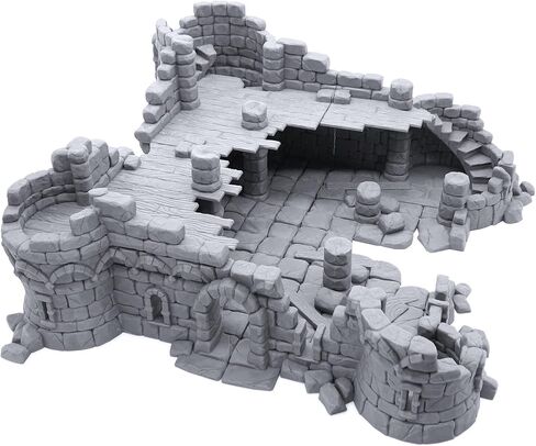 Ruined Town Stronghold Base by Makers Anvil, 3D Printed Tabletop RPG Scenery and Wargame Terrain 28mm Miniatures in Saudi Arabia