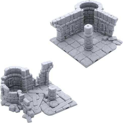 Ruined Town Stronghold Base by Makers Anvil, 3D Printed Tabletop RPG Scenery and Wargame Terrain 28mm Miniatures in Saudi Arabia