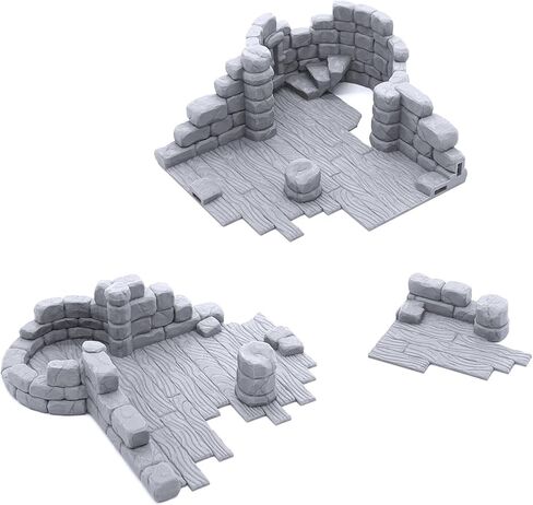 Ruined Town Stronghold Base by Makers Anvil, 3D Printed Tabletop RPG Scenery and Wargame Terrain 28mm Miniatures in Saudi Arabia