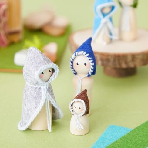 Juvale Set of 50 Unfinished Wood Peg Dolls Family, Wooden People for Crafts, Dollhouse Figures (5 Sizes) in Saudi Arabia