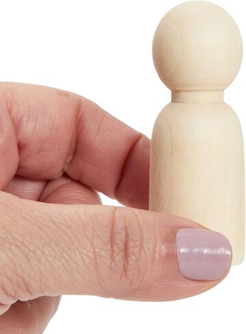 Juvale Set of 50 Unfinished Wood Peg Dolls Family, Wooden People for Crafts, Dollhouse Figures (5 Sizes) in Saudi Arabia