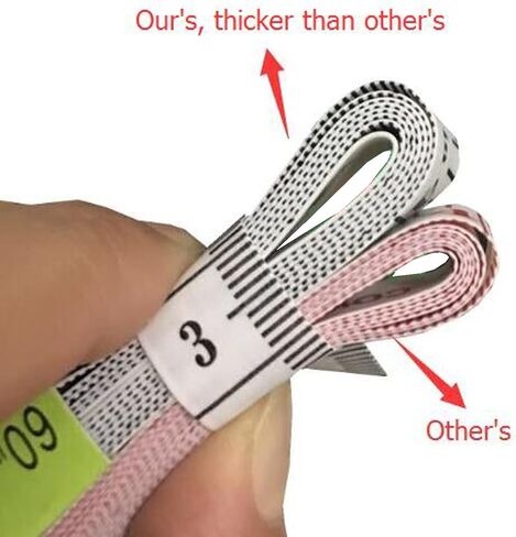 بيسلينو 3 قطع شريط قياس 60 انش/150 سم من القماش الناعم، شريط قياس لفقدان الوزن وقياس الجسم الطبي للخياطة، مسطرة فينيل للحرف اليدوية، يحتوي على مقياس سنتيمتر على الجانب العكسي + بطاقة هدايا in Kuwait