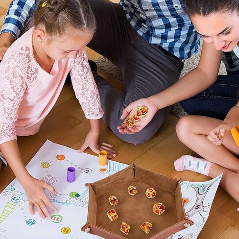 DND Dice Set with Dice Bag Metal D&D Dice Polyhedral Dice for Dungeons and Dragons Role Playing Game (Fire,Standard Size) in Kuwait