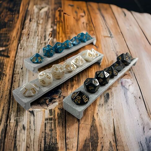 حامل النرد DND، ملحقات الزنزانات والتنينات، رف عرض النرد 3 طبقات، مجموعة 10 ثوانٍ، أرفف تخزين صينية النرد D&D، عرض النرد D N D، يحمل 3 مجموعات من النرد متعدد السطوح، النرد غير متضمن in Kuwait