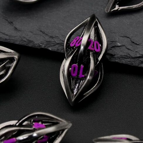 مجموعة نرد DND الزنزانات والتنينات، نرد D&D 7 قطع/مجموعة، مجموعة نرد ZHOORQI متعددة السطوح مجموعة نرد معدنية، مجموعة نرد Arcanum لألعاب الطاولة (GZ-Purple) in Kuwait