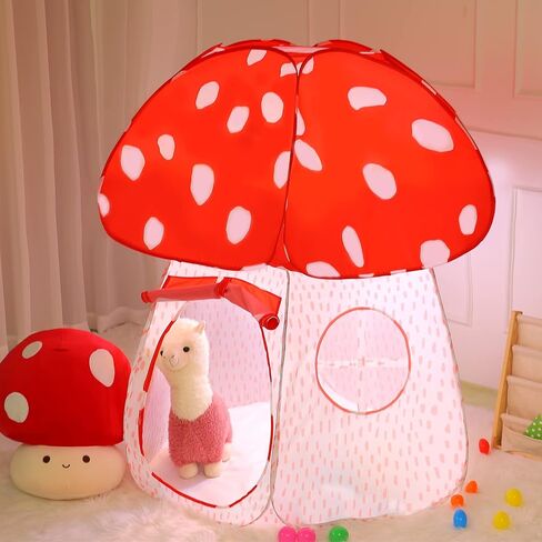 Play Tent for Kids Pop Up Tent Indoor Outdoor Boys and Girls Playhouse with Exquisite Design for Imaginative Mushroom Tent by CRAWLBO Patented (Pink, Small) in Kuwait