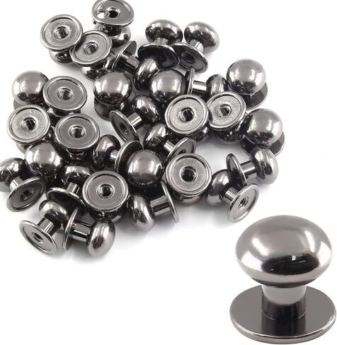 BokWin 30 Sets Bronze Round Head Button Stud Slotted Screws Chicago Screws Round Phillips Head Button Stud Screws 10mm, Nail Rivet for DIY Leather Craft in Saudi Arabia