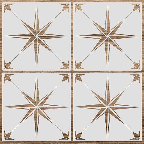 4 Pieces Reusable Tile Stencil 12 x 12 Inches Wall Templates Tile Pattern Stencil Drawing Templates for DIY Scrapbooks Wall Floor Home Decors (Mandala Style) in Saudi Arabia
