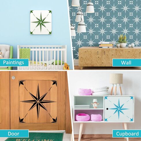 4 Pieces Reusable Tile Stencil 12 x 12 Inches Wall Templates Tile Pattern Stencil Drawing Templates for DIY Scrapbooks Wall Floor Home Decors (Mandala Style) in Saudi Arabia
